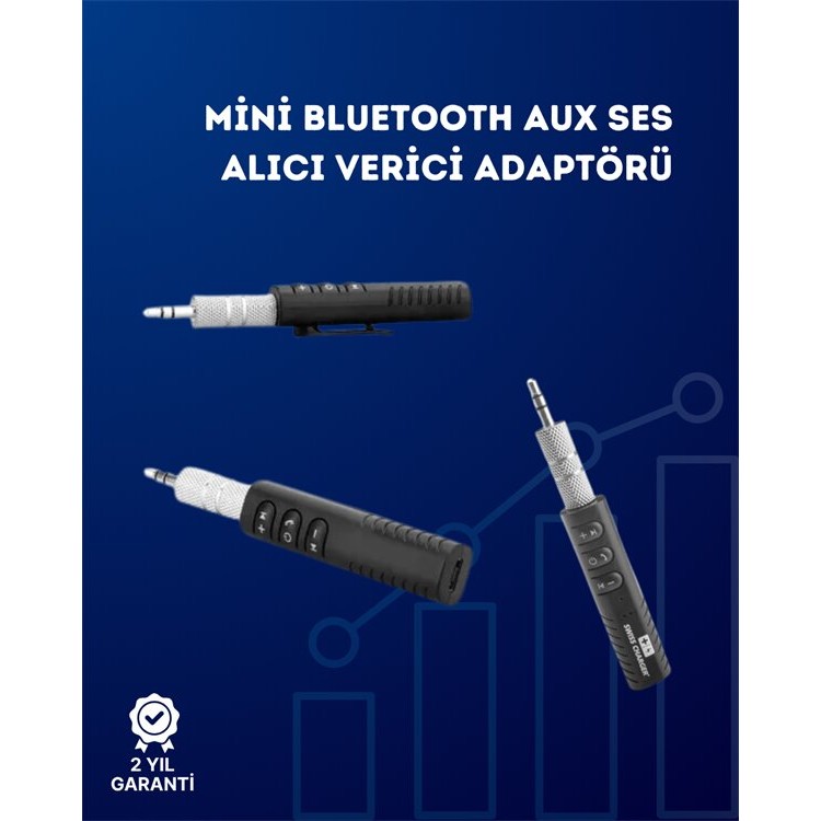 Kablolu Hoparlör ve Kulaklıklar İçin Bluetooth Adaptör | Mini Boy Klipsli Taşınabilir