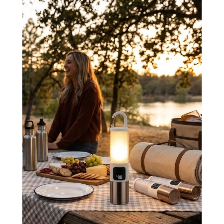Outdoor Camping Flashlight USB Rechargeable High Brightness PowerScreened LED Lighting