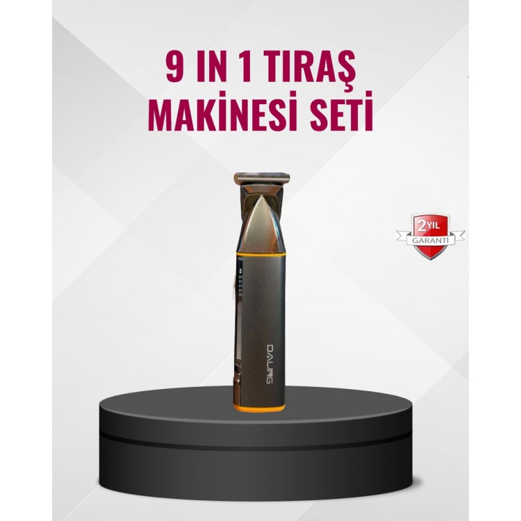 9’u 1 Arada Çoklu Bakım Tıraş Seti Profesyonel Saç Sakal Kesme