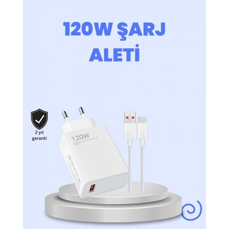 120 Watt Turbo Şarj Cihazı Xiaomi Redmi Note 10 11 12 Uyumlu