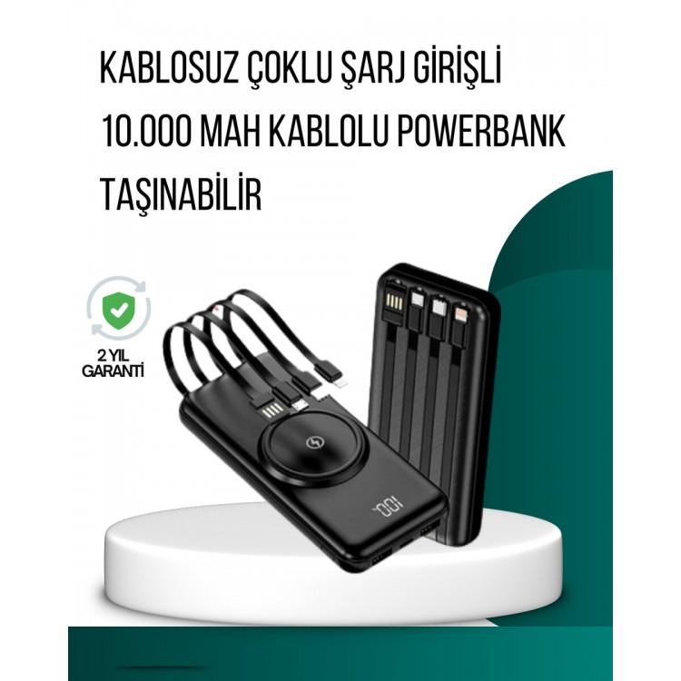 Kompakt Tasarım Güçlü Performans – 10000mAh Kablosuz Powerbank