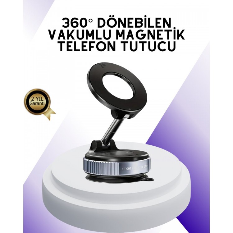 Magnetic Car Phone Holder 360 Degree Rotatable VacuumStand