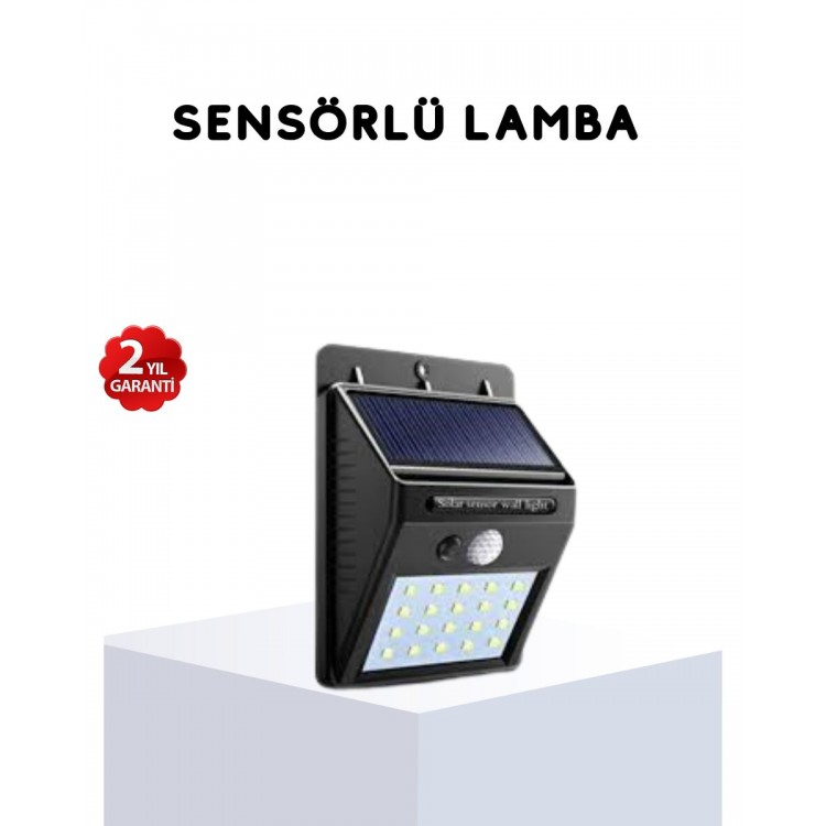 Solar Güneş Enerjili Hareket Sensörlü 4 Taraflı Bahçe Lambası – IP65 Su Geçirmez 100 LED