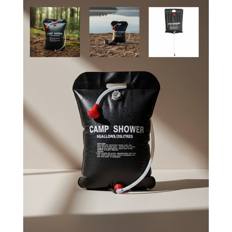 Solar Powered Outdoor Shower 20 Liters DurablePVC Camping Shower System
