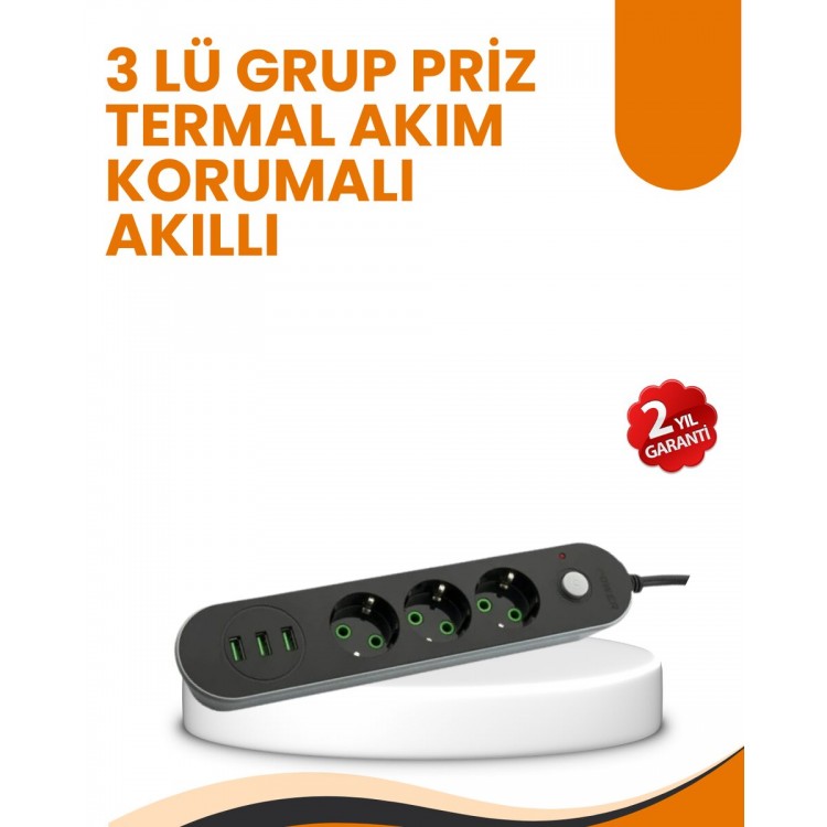 Triple with 2 Meter Cable, 3 USB Ports, SwitchPriz