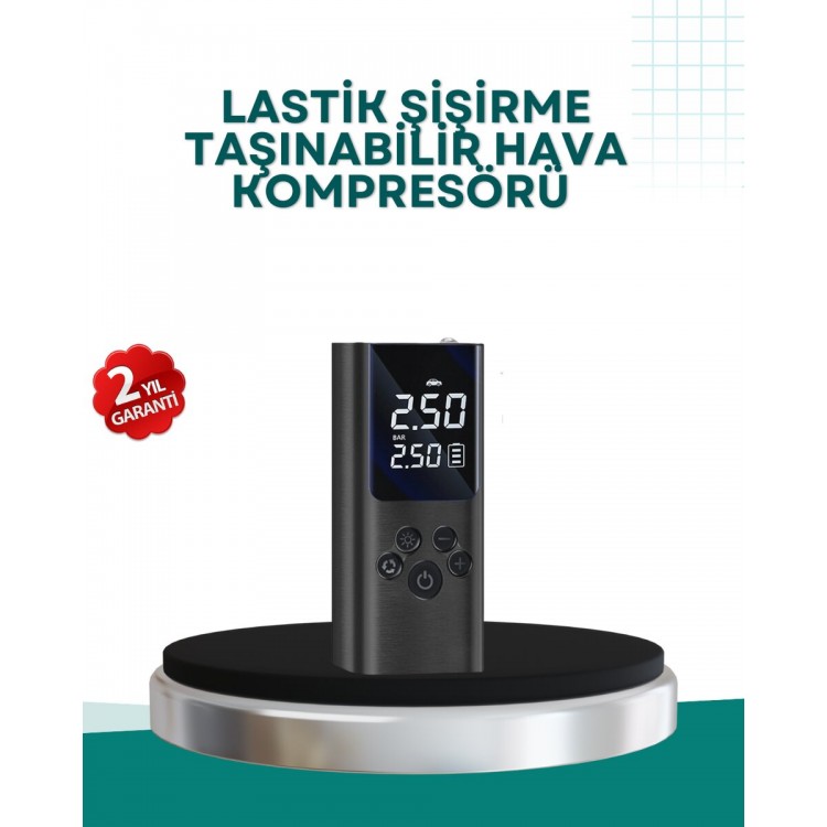 LED Işıklı Dijital Hava Pompası Araba Bisiklet Uyumlu