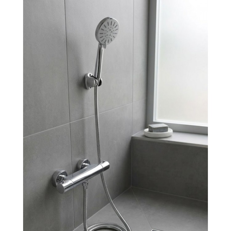 Krem Duş Başlığı Seti 4 Kademeli El Duşu Spiral Hortumlu Banyo Seti