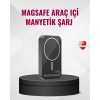 MagSafe uyumlu araç telefon tutucu, sürüş sırasında güvenliği ve konforu bir araya getirir. 15W kablosuz hızlı şarj özelliği sayesinde telefonunuzu kısa sürede şarj ederken, Type-C girişi ile en verimli enerji aktarımını sağlar. Güçlü manyetik yapısı saye