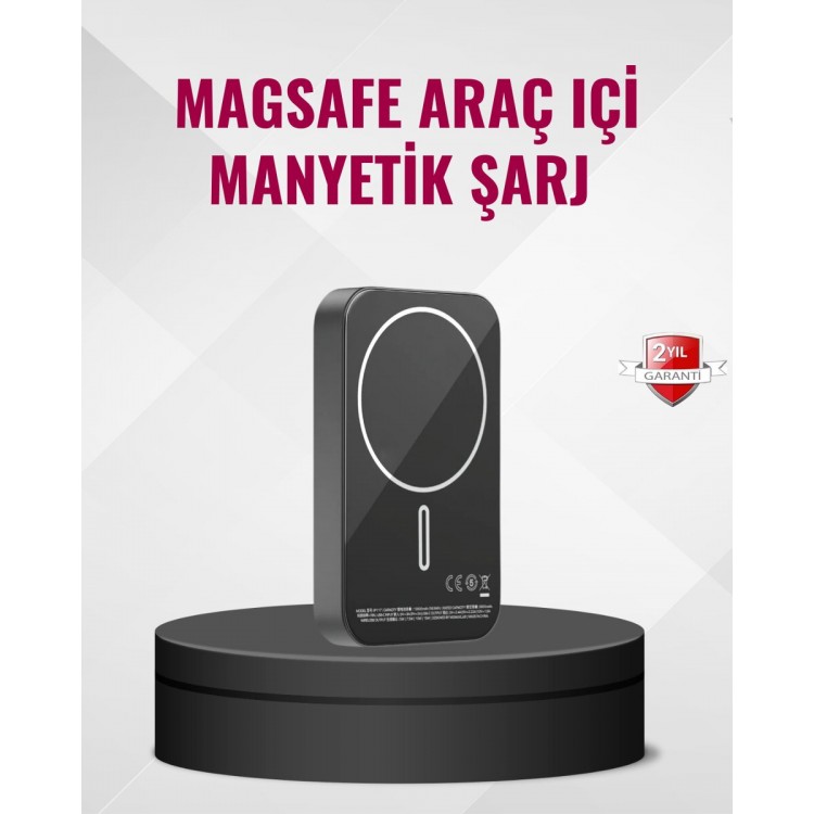 MagSafe Araç Telefon Tutucu 15W Hızlı Şarj Type-C Girişli
