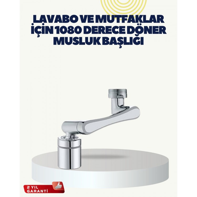Çok Yönlü Dönebilen Musluk Başlığı 2 Fonksiyonlu Su Akışı