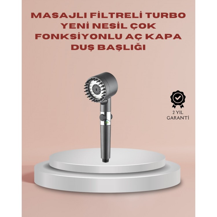 Filtered, Massage Featured Shower Head with On/Off Button