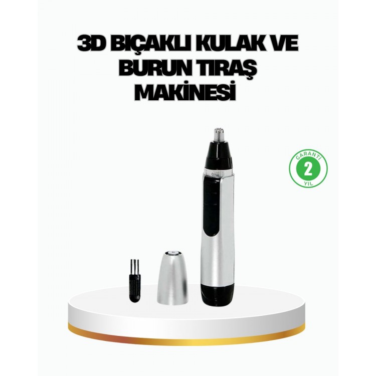 3D Bıçaklı Burun ve Kulak Tıraş Makinesi Pil ile Çalışan Taşınabilir Model