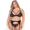 Black Lace Plus Size Garter Set TM1296