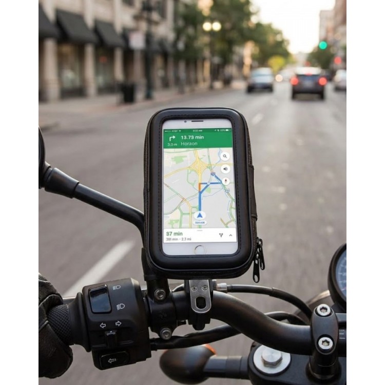 Su Geçirmez Motosiklet Bisiklet Telefon Tutucu 360 Derece Döner Gidon Telefon Standı