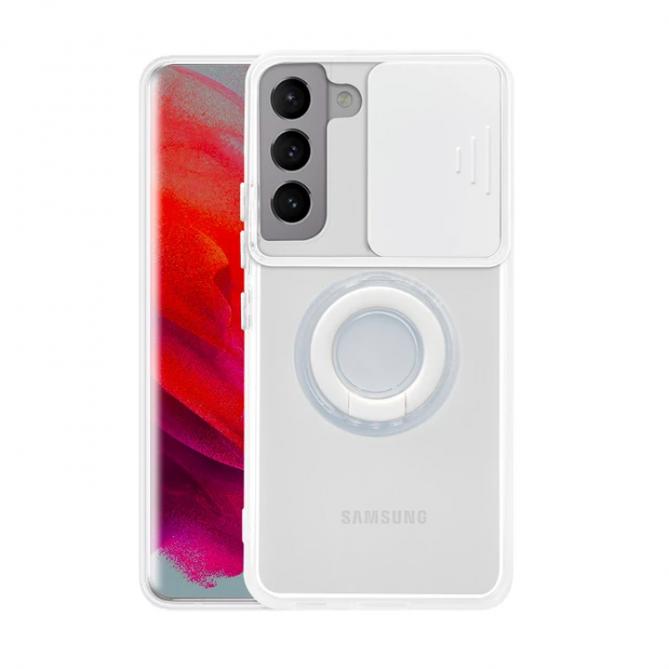 Ally SM Galaxy S22 Plus Case Sliding CameraSilicone Case with Lens Protection Ring Stand-(5775)