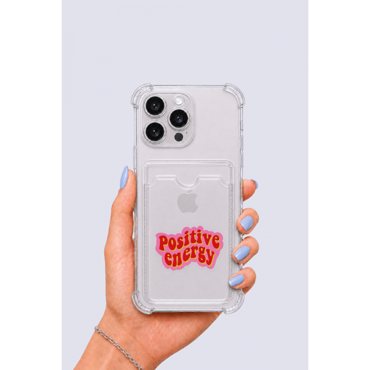 iPhone 16 Pro Max Kartlıklı Pozitif Enerji Desenli Kılıf