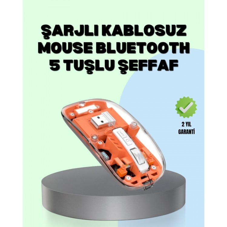 Şarjlı Ergonomik Fare – 1600 DPI Sessiz Tıklama Özellikli
