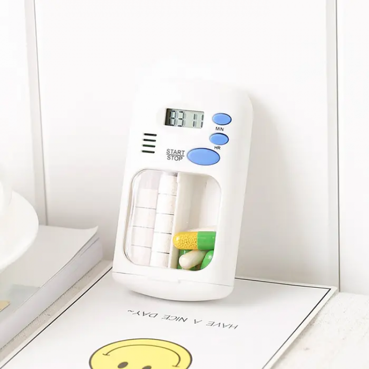 Ezere Elektronik Akıllı Zamanlayıcılı Taşınabilir Hap İlaç Kutusu - BPA İçermez-(5775)