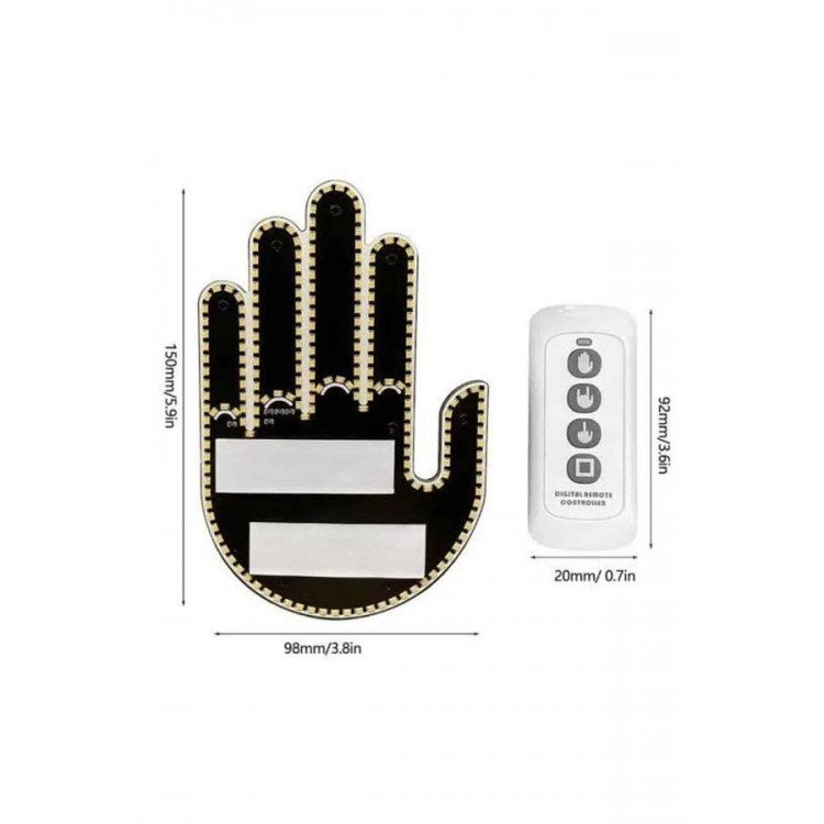 Hand Middle Finger LED Controlled In-Car ReflectorRear Window Hand Icon