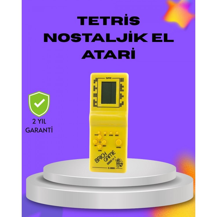Klasik Tetris Oyunu El Konsolu – Taşınabilir Pil ile Çalışan Retro El Aterisi