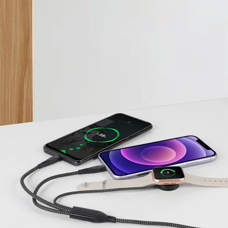 Ally 2x Type-c 100W-27W + AppleType-c Charging Cable for Watch-(5775)