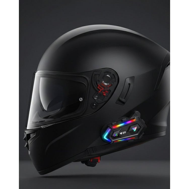 Yeni Nesil Bluetooth 5.3 Motosiklet Intercom RGB Işıklı 1000m Mesafeli