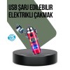 USB Electric Lighter with Rechargeable Flashlight and Power Indicator