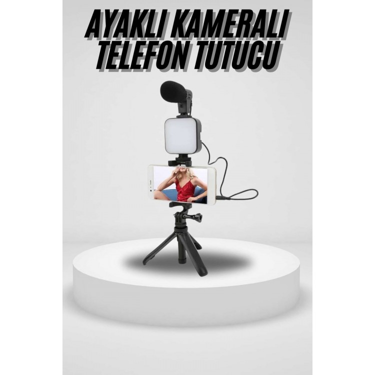 Smartphone Vlog Kit Tripod Mini Phone with MicrophoneTutucu