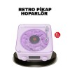 Projektör Işıklı Retro Hoparlör Bluetooth AUX USB Hafıza Kartlı 360° Sesli Şarjlı