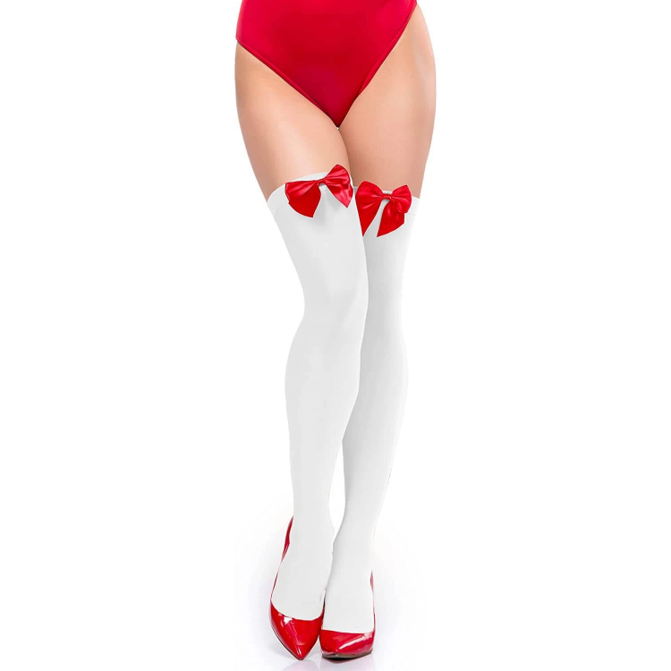 Red White Garter Stockings with Bow TM1147