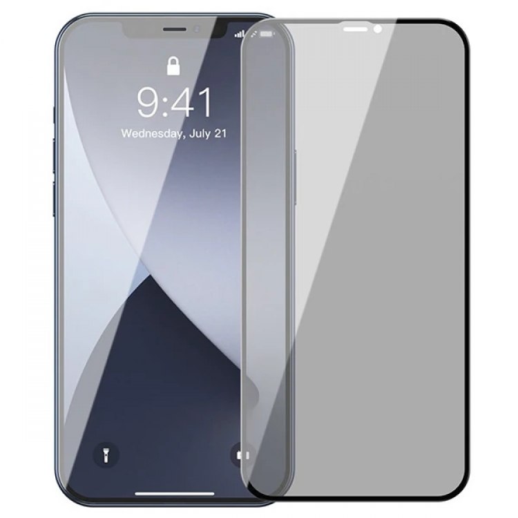 Baseus iPhone 12 Pro Max 6.7 023mmAnti Spy Framed Tempered Glass Screen Protector 2Quantity Set-(5775)