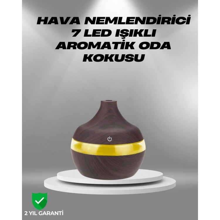 Aromaterapi Uyumlu 300 ml LED Işıklı Oda Kokusu Difüzörü