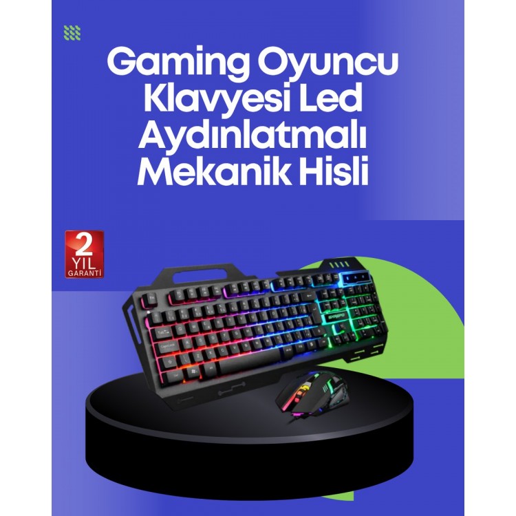PG8018 LED Backlit Mechanical Keyboard Mouse – For Games+EDR Performans
