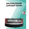 Kare Küpeşte Uyumlu Balkon Çamaşır Askısı 25x60 cm Beyaz Pratik