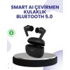 Bu akıllı Bluetooth kulaklık, çeviri, müzik ve oyun deneyimini tek bir cihazda birleştirir. Çift mikrofon sistemi sayesinde konuşmalar net şekilde iletilirken gürültü engelleme teknolojileri dış sesleri filtreler.Oyun modu düşük gecikme sunarak senkron bi