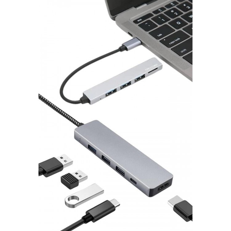 Macbook Pro/air Compatible USB Type-C 8In 1 Hub Converter Converter Multiplexer USB HDMIMicro SD 8 Ports