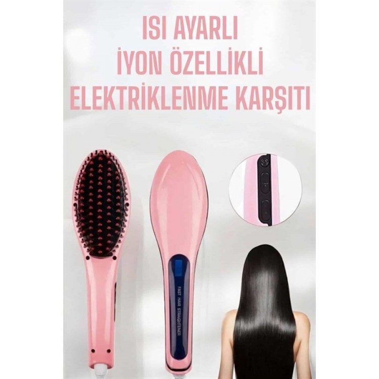 Blow Dry Effect Hair Straightener Comb Anti-Wear SwivelCable Heat Adjustable