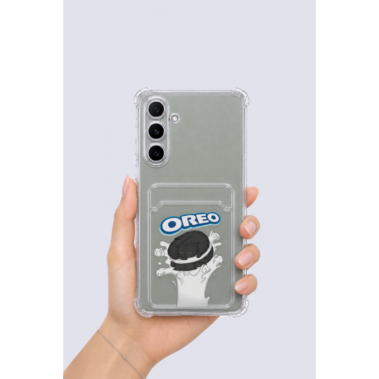 Samsung Galaxy A16 Kartlıklı OREO Desenli Kılıf