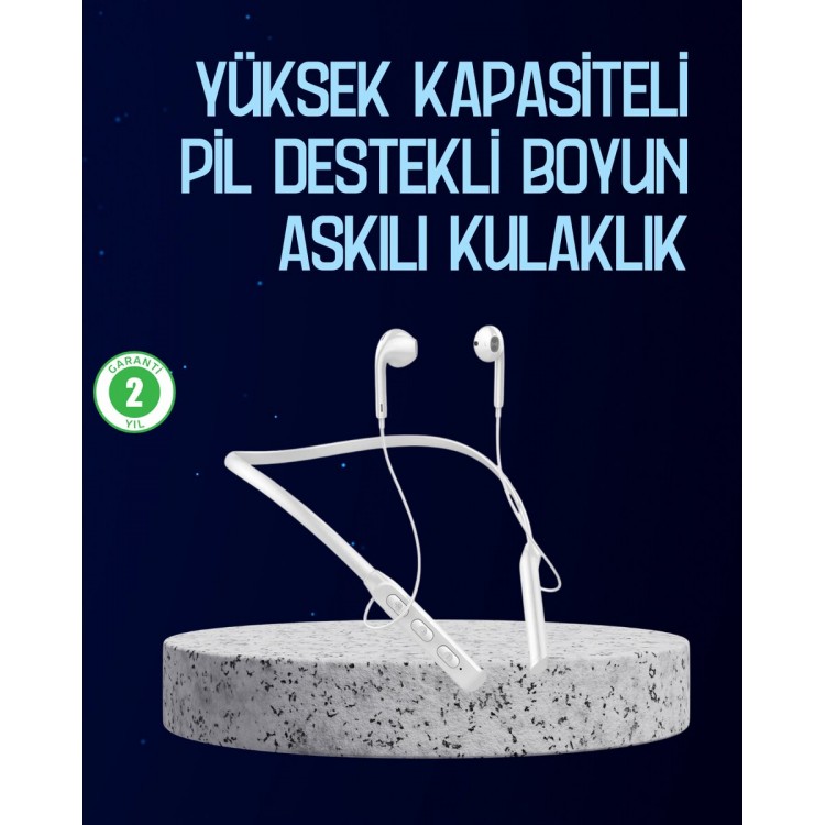 USB Şarjlı Uzun Ömürlü Boyun Askılı Bluetooth Kulaklık