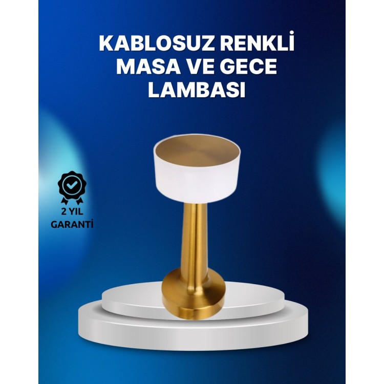 Wireless Touch Table Lamp – Stylish Modern MetalBody USB Rechargeable