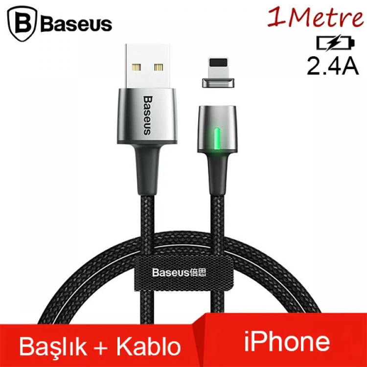 Baseus Zinc Magnetic Usb Cable Charger for iPhone 14-13-12-11 1Meter-(5775)