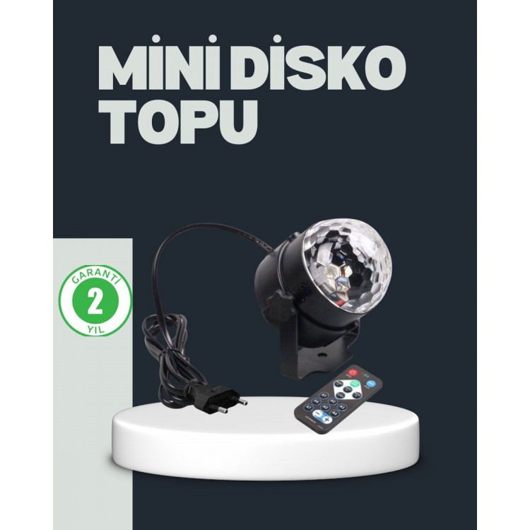 RGB LED Disko Küresi 7 Modlu Uzaktan Kumandalı
