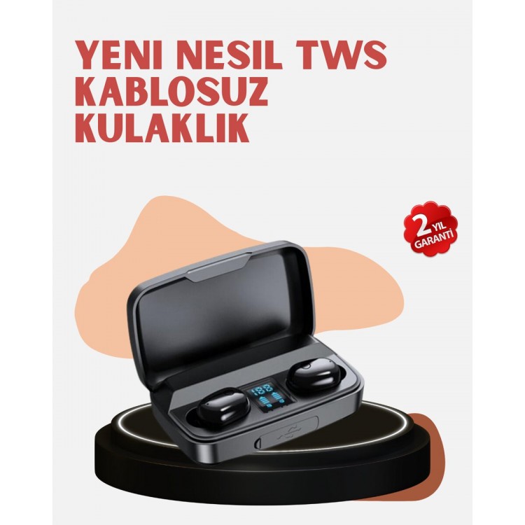 Yüksek Kapasiteli A10s TWS Kablosuz Kulaklık Dokunmatik Kontrol