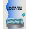 Retro Style Wireless Keyboard Mouse Set – 104Ergonomic Design with Buttons