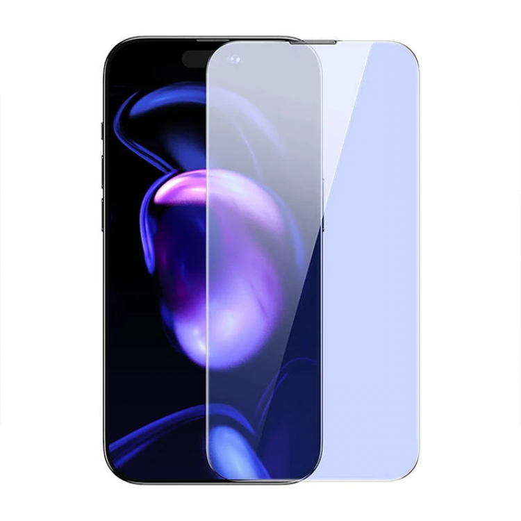 Baseus iPhone 15 Pro Full Protection Anti BlueLight Tempered Glass Screen Protector 2 Piece Set-(5775)
