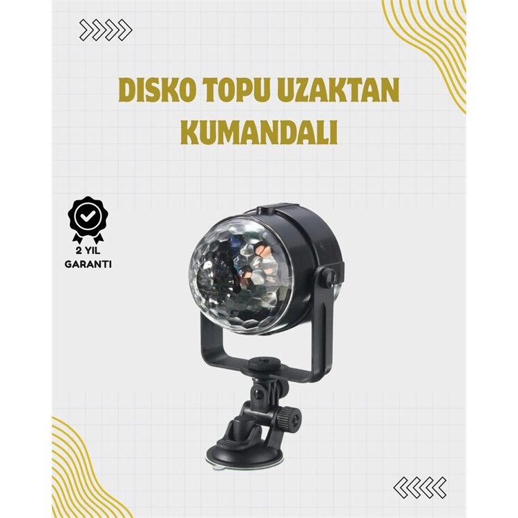 Uzaktan Kumandalı Ses Kontrollü LED Disko Işığı - Parti ve Kulüpler İçin