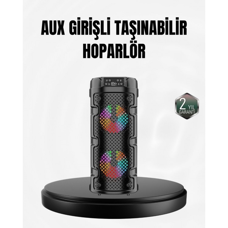 Kablosuz Stereo Hoparlör USB + SD Kart + AUX Destekli Bluetooth 5.0