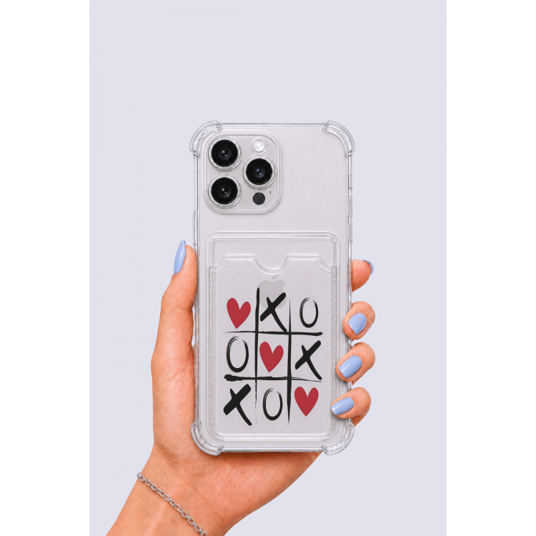 iPhone 14 Pro Max Kartlıklı XoXO Desenli Kılıf