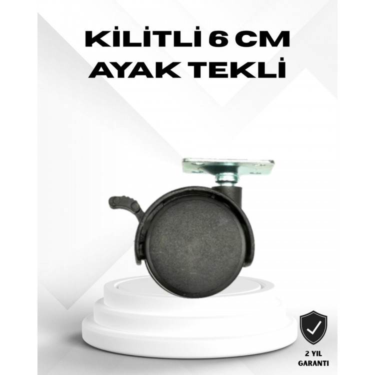 Lockable 6 cm Table Leg Single Swivel Caster