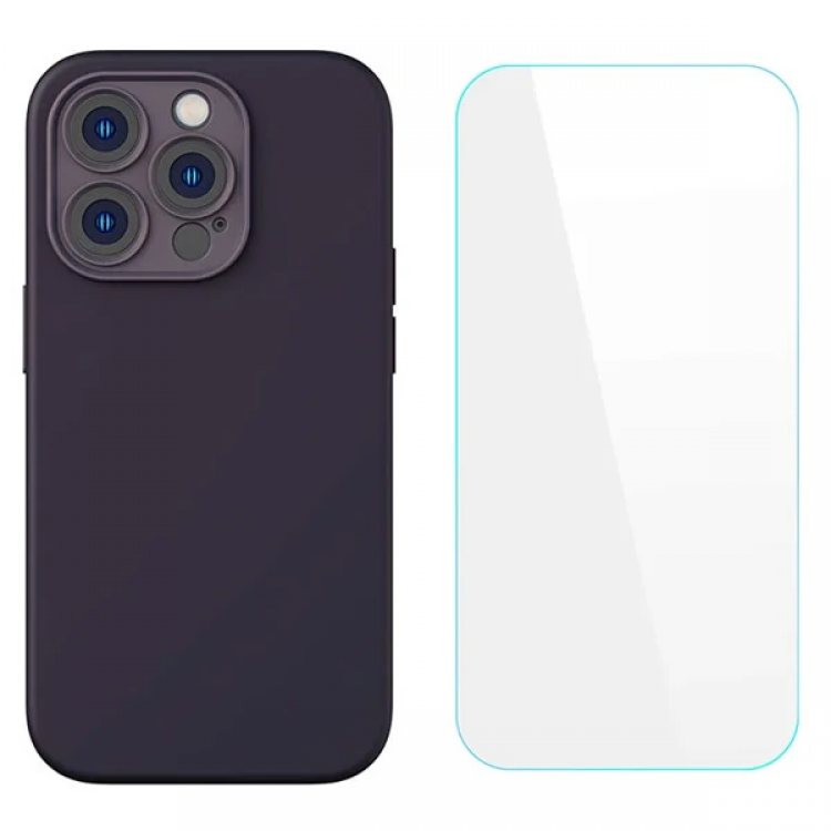Baseus Liquid Silica iPhone 14 Pro Silicone Case+ Tempered Screen Protector Set-(5775)
